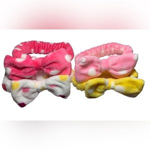 4 polka dot Spa Headbands/ Makeup Headbands